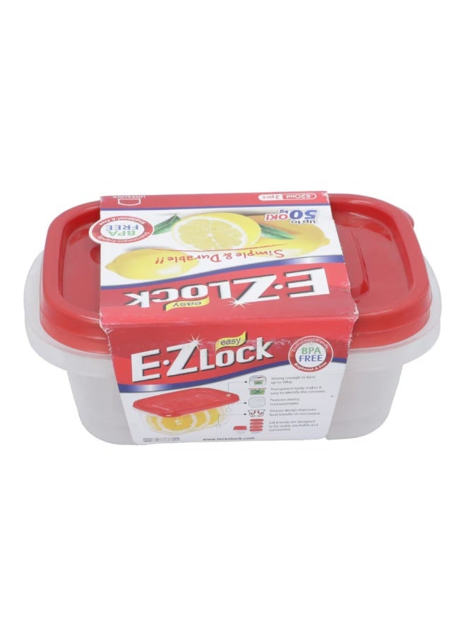 LOCK & LOCK E.Z Lock Airtight Food Storage Containers Set Bpa Free Durable Plastic Compact Design 520 ML 2 Pcs Pack - Image 4