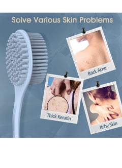 MJZ Shower Body Brush with Long Handle, Silicone Bath Back Brush Wet and Dry Brush Body Exfoliating Massage Skin Care and Foot Scrubber Care Shower Accessories  - Image 4