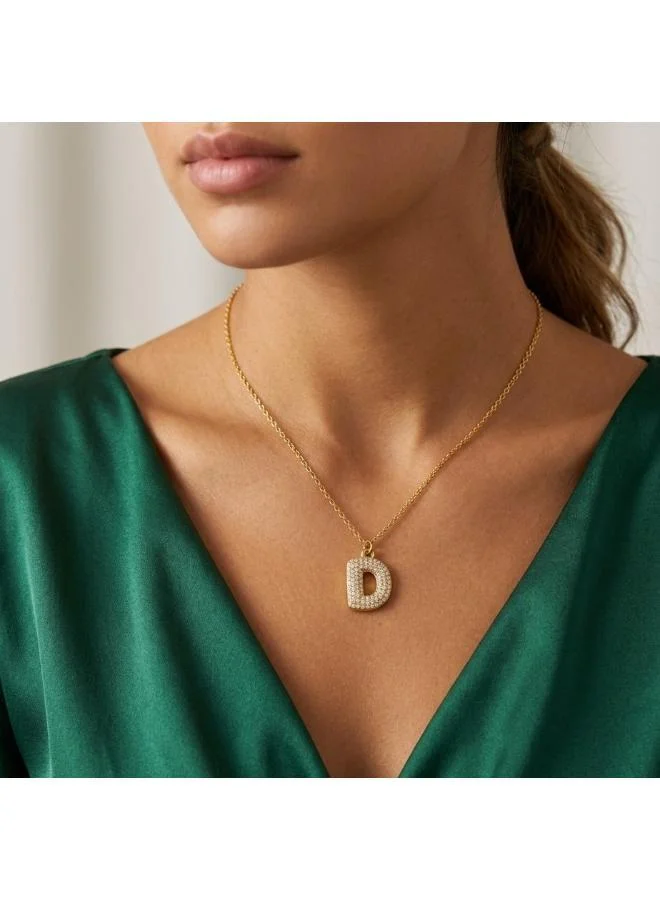 Rovaux  Letter D Bubble Initial Necklace for Women | Best Price UAE