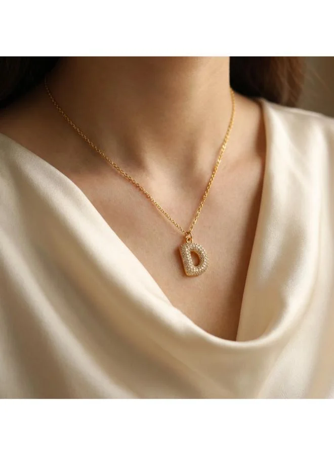 Rovaux  Letter D Bubble Initial Necklace for Women | Best Price UAE