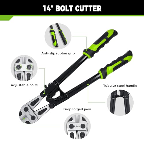 Der Erwachte 4-Piece Bolt Cutter Pliers Set, 14" Heavy Duty Bolt Cutter, 8" Mini Bolt Cutter, 8" Wire Cable Cutter, 8" Wire Rope Cutter with Carrying Bag, Cr-V Blade for Cutting Locks, Steel Wire, Chains - Image 2