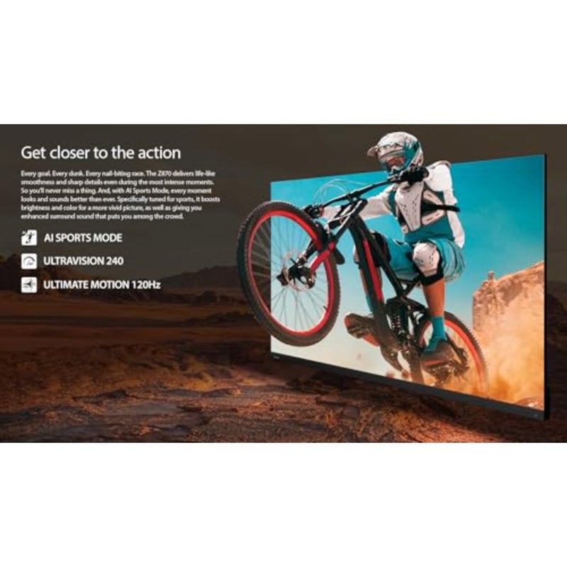 تلفزيون ذكي 75 بوصة 4K QLED، وحدة واحدة، ترفيه منزلي، إضاءة خلفية Mini-LED، تباين وسطوع محسّن، أسود، معدل تحديث 144 هرتز مع صوت Dolby Atmos 2.1.2 - Image 3