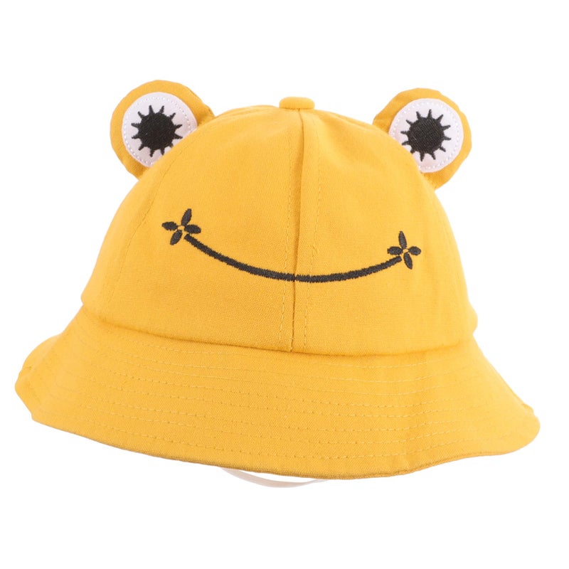 Yellow Cotton Baby Sun Hat With Wide Brim And Windproof Rope For Photography 1 3 Years - Image 2