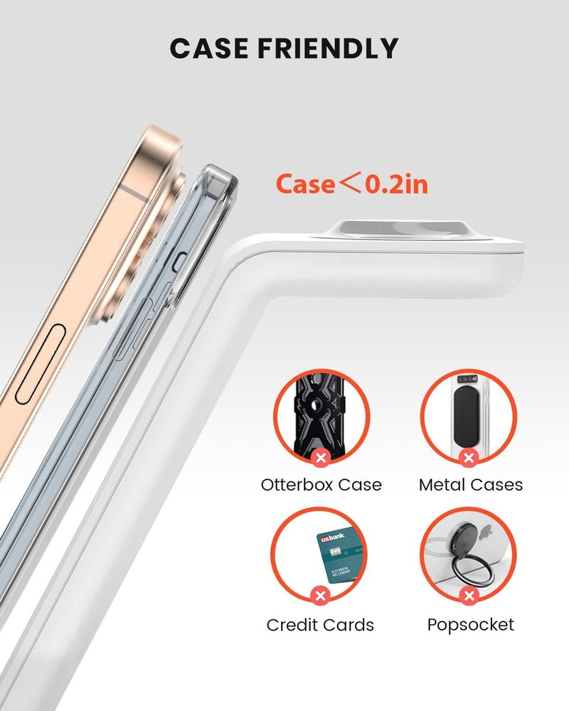 محطة شحن لاسلكي 3 في 1 من لأبل، حامل شحن لاسلكي سريع لأجهزة iPhone 17 16 15 14 13 12 11 Pro Max Plus XR XS X، ساعة Apple Watch Ultra/11/10/9/SE/8/7/6/5/4/3/2، سماعات AirPods Pro/4/3/2 - Image 5