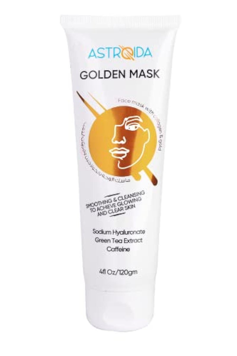 Astroida Golden Mask 120gm 4Oz With Collagen, Hyaluronic acid, Colloidal Gold, Caffeine, Olive Oil - Anti Aging, Anti Wrinkles, Anti oxidant, Source of vitamins to nourish your skin - Image 1