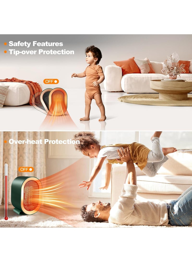 DubaiGallery Fast Heating Ceramic Electric Heater 2 Gear Adjustable Small Space Heater Portable Fan Heater for Indoor Home Use - Image 3