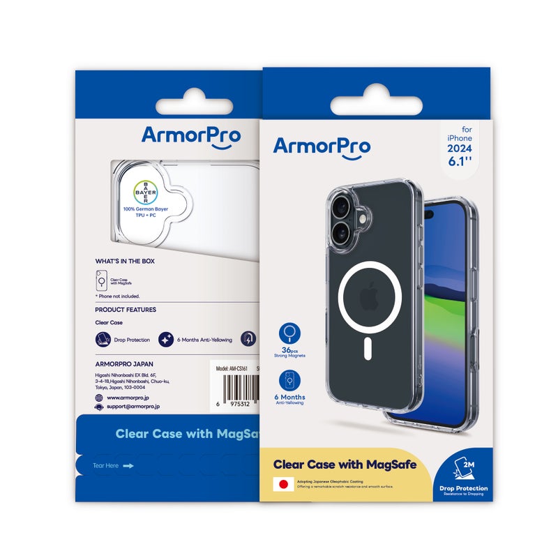 ArmorPro iPhone 16 Clear Case MagSafe Compatible White clear - Image 2