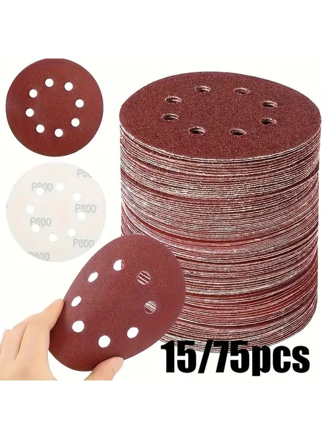 15pcs 125mm Sanding Discs 180 240 320 400 600 Grits Hook And Loop Orbital Sander - Image 2