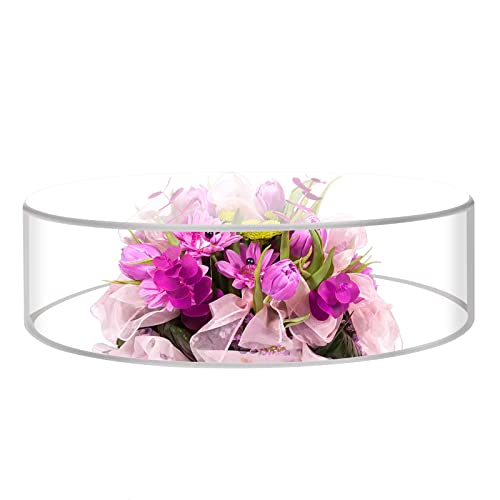 NOKI Clear Acrylic Cake Stand 11 Inch Cylinder Hollow Risers for Display Large Round Cake Stands Cupcake Display Stand for Wedding Birthday and Parties Box Only