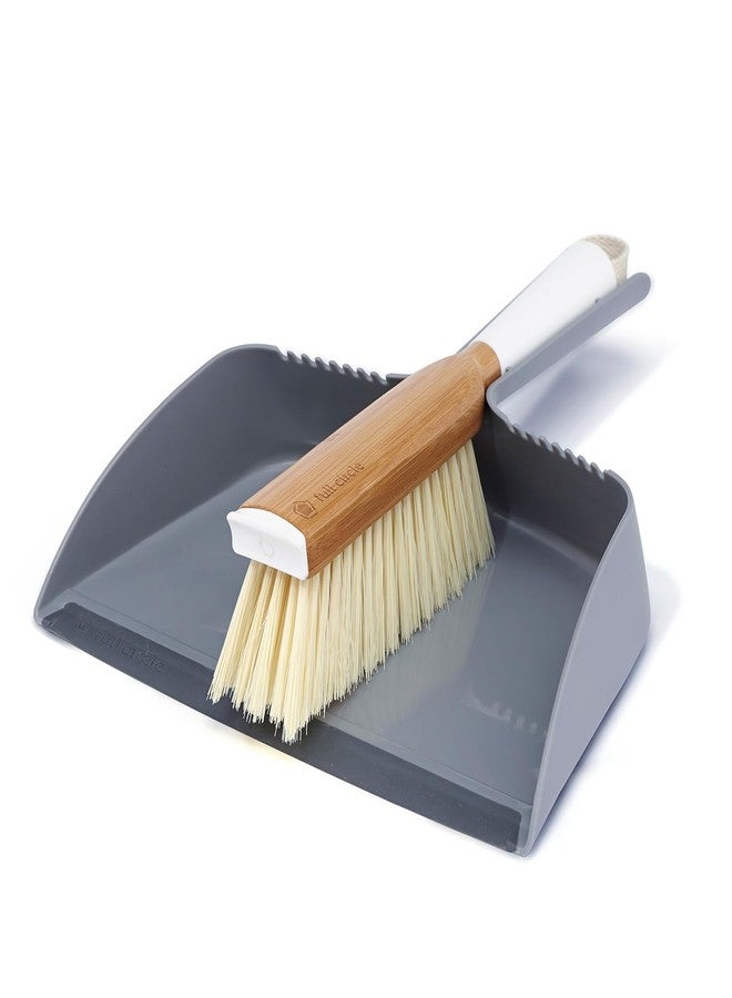 Full Circle Clean Team Brush & DustPan Set, White & Grey - Image 1