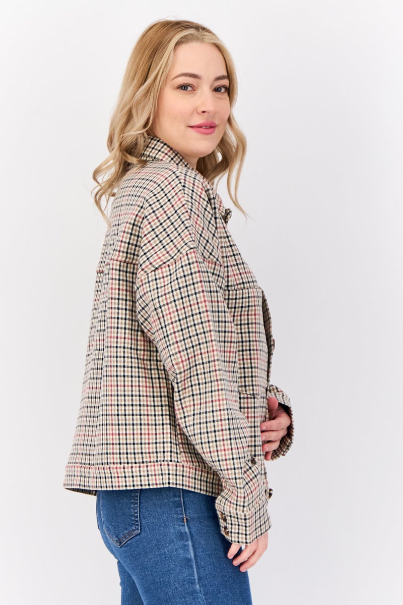 ESPRIT Women Checkered Jacket Shirt, Multicolor  - Image 3