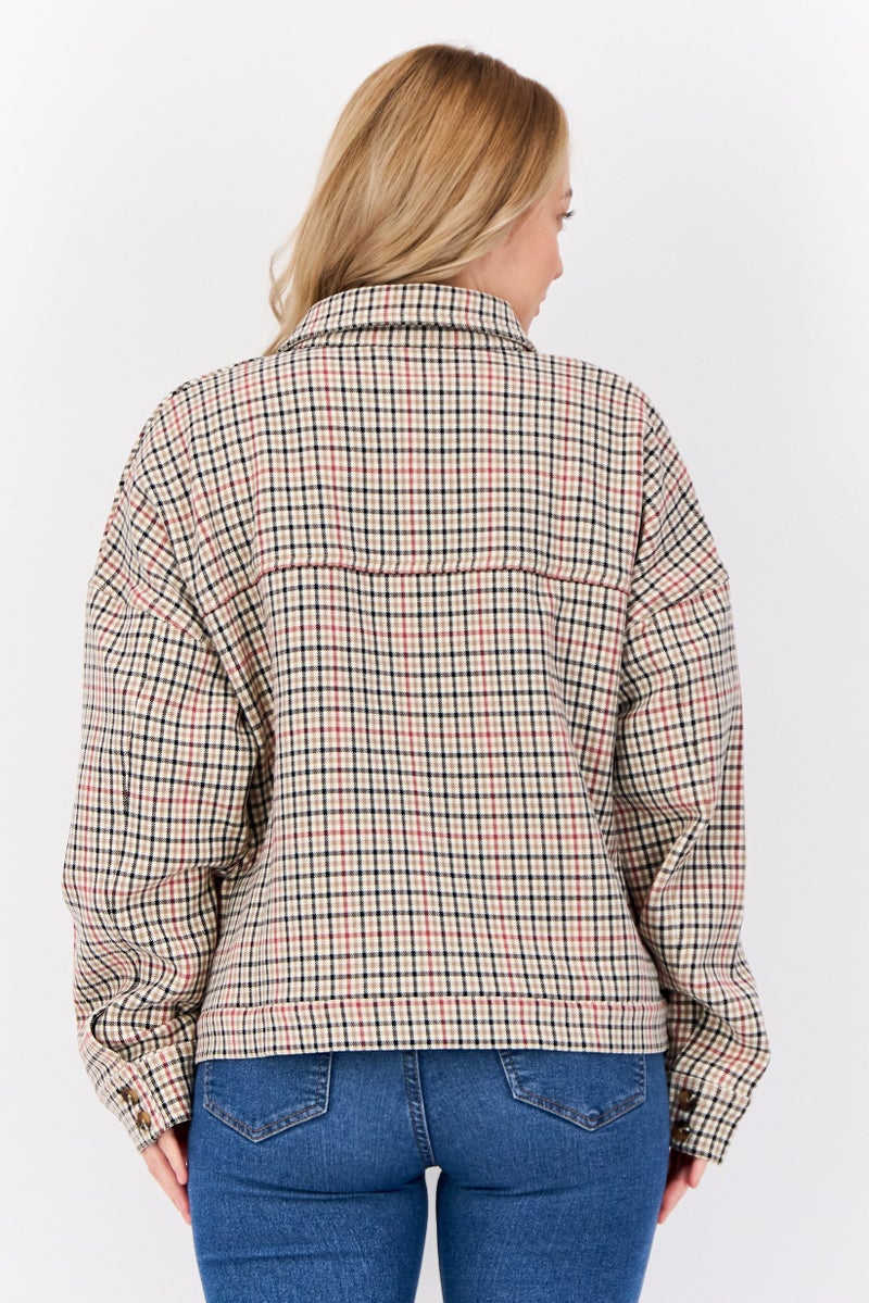 ESPRIT Women Checkered Jacket Shirt, Multicolor  - Image 4