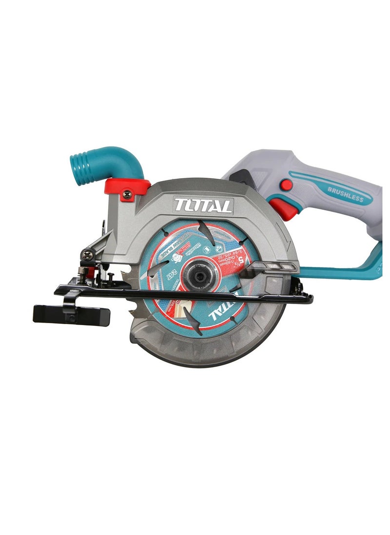 TOTAL - TOTAL 20V Cordless Brushless Circular Saw – 140mm (5-1/2”) Blade with Adjustable Cutting Depth & Bevel, 4.0Ah Battery & Fast Charger – Ideal for Wood Cutting, DIY & Carpentry Projects - Image 1