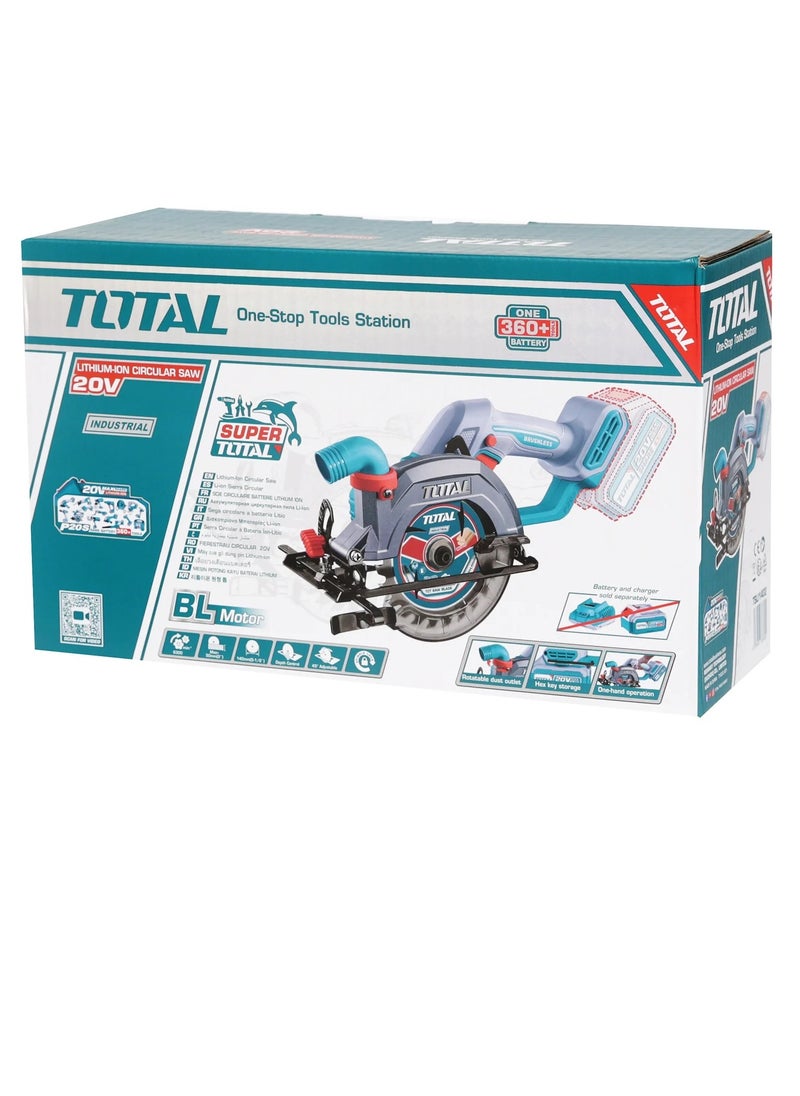 TOTAL - TOTAL 20V Cordless Brushless Circular Saw – 140mm (5-1/2”) Blade with Adjustable Cutting Depth & Bevel, 4.0Ah Battery & Fast Charger – Ideal for Wood Cutting, DIY & Carpentry Projects - Image 1