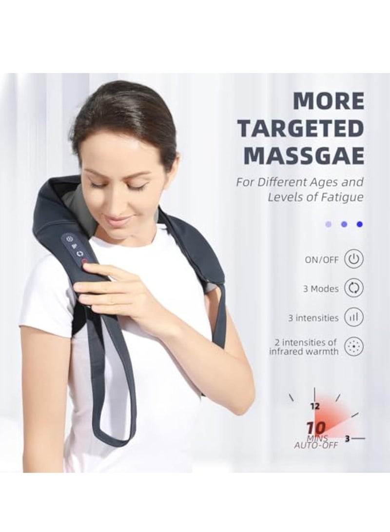 إسكدنيا Neck and Shoulder Massager, Shiatsu Neck Massager, with Infrared, Back Massager, Deep Tissue Kneading Massager, Cordless Electric Deep Tissue 4D Kneading Massager, for Muscle Tension Release - Image 3