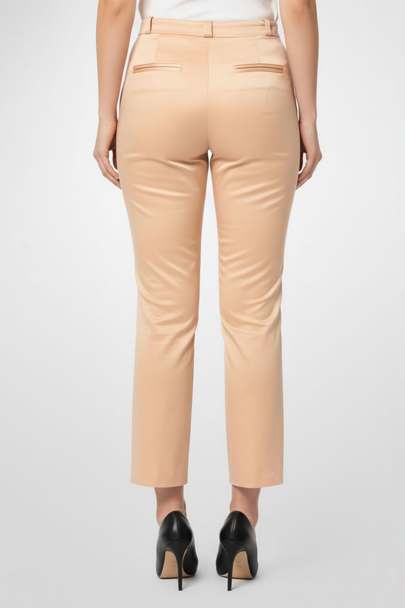 PINKO بنطلونات مستقيمة عادية للنساء، بيج داكن - Image 4