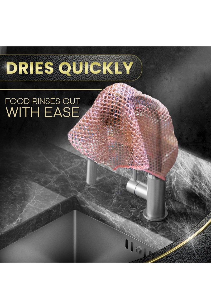 Zikra Heavy Duty Non Scratch Scouring Pads and Pot Scrubbers, Non Scratch Scrubbing Cloth for Washing Dishes, Household Kitchen Sponge Scrubbies Supplies(2PCS) - Image 4