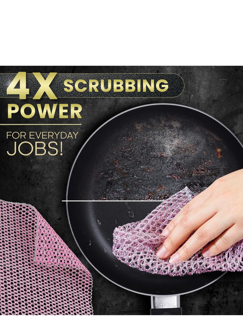 Zikra Heavy Duty Non Scratch Scouring Pads and Pot Scrubbers, Non Scratch Scrubbing Cloth for Washing Dishes, Household Kitchen Sponge Scrubbies Supplies(2PCS) - Image 2