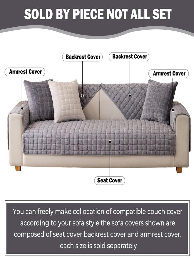 XSlive Flannel Fuzzy Couch Cover for Dogs Washable, Non Slip Sectional Sofa Cover, Pet Couch Covers for 3 Cushion Sofa L Shaped Armrest Backrest, Furniture Protector for Pets Kids (Mid Grey,28"x28") - Image 2
