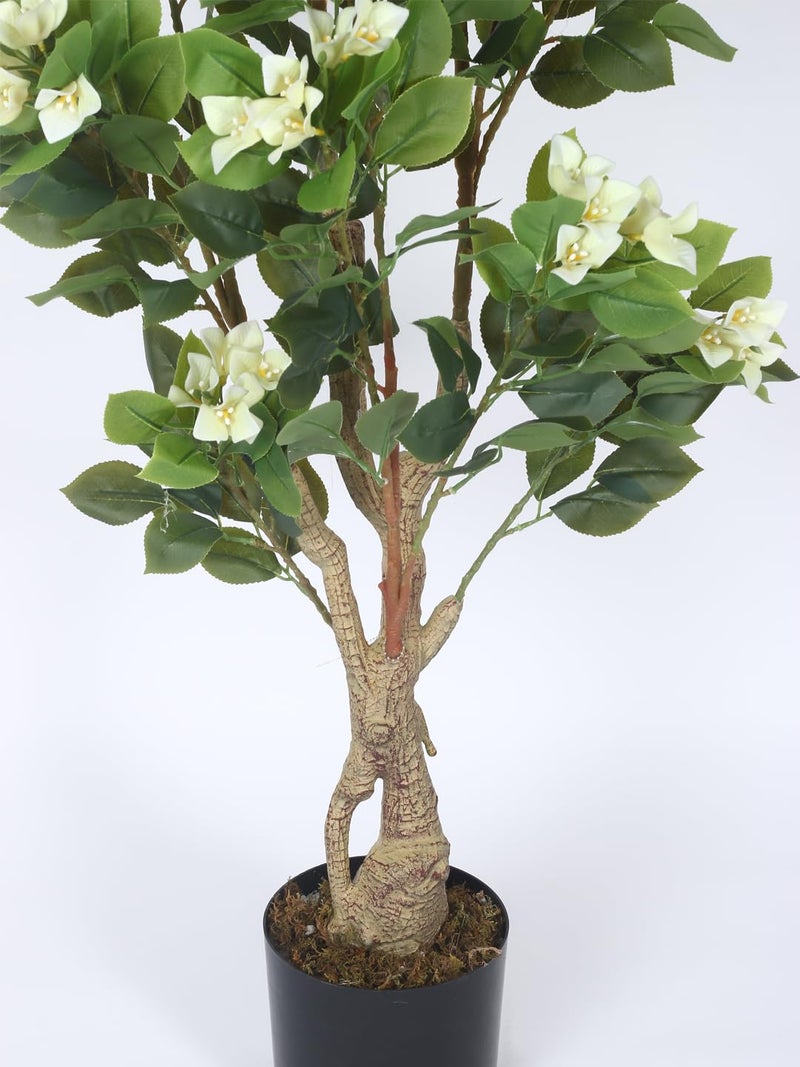 Home Bloom Artificial Bougainvillea Flowers Plants with Pot for Interior Decor/Home Decor/Office Decor (140 cm-Bougainvillea/White) - Image 2