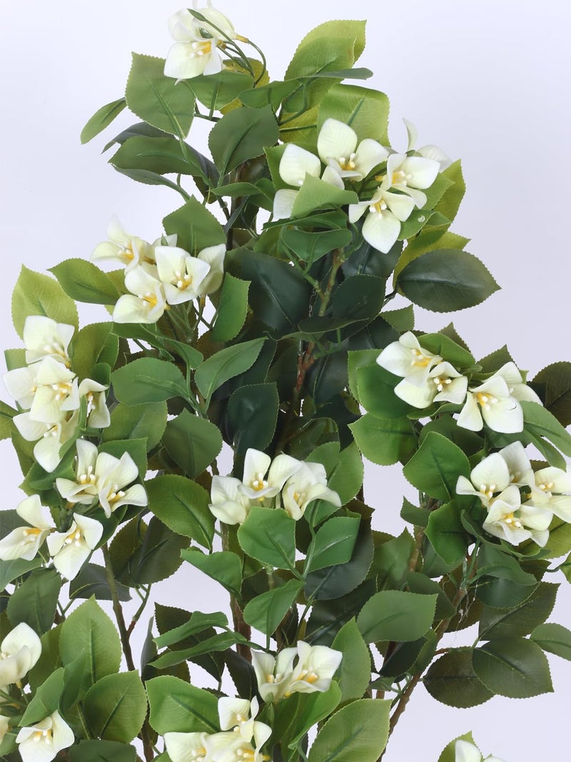 Home Bloom Artificial Bougainvillea Flowers Plants with Pot for Interior Decor/Home Decor/Office Decor (140 cm-Bougainvillea/White) - Image 4