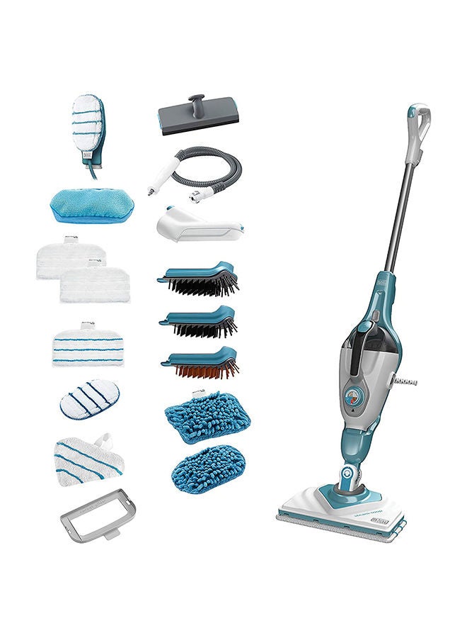 BLACK+DECKER 2 in 1 Steam Mop with Delta Head and SteaMitt features 1600 W BHSM1615DAM-GB White/Blue - Image 1