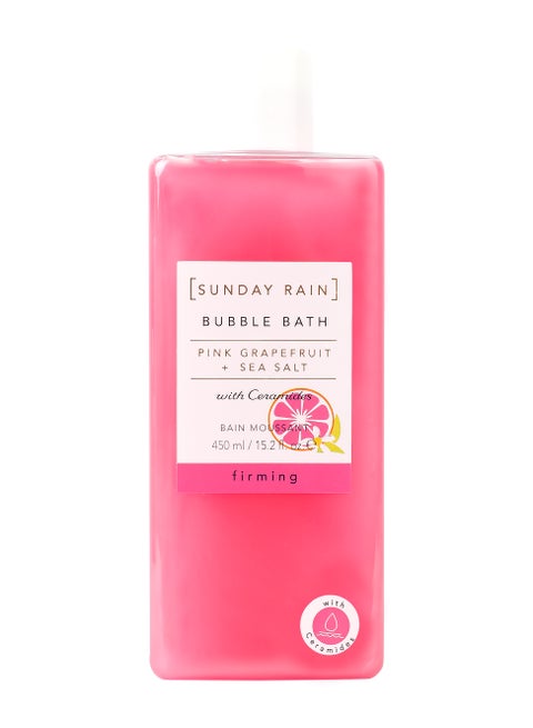 Pink Grapefruit & Sea Salt Bubble Bath – 450ml – Exfoliating & Hydrating Formula with Ceramides – Spa-Like Soak with Refreshing Citrus Scent – Vegan & Cruelty-Free Bath Experience