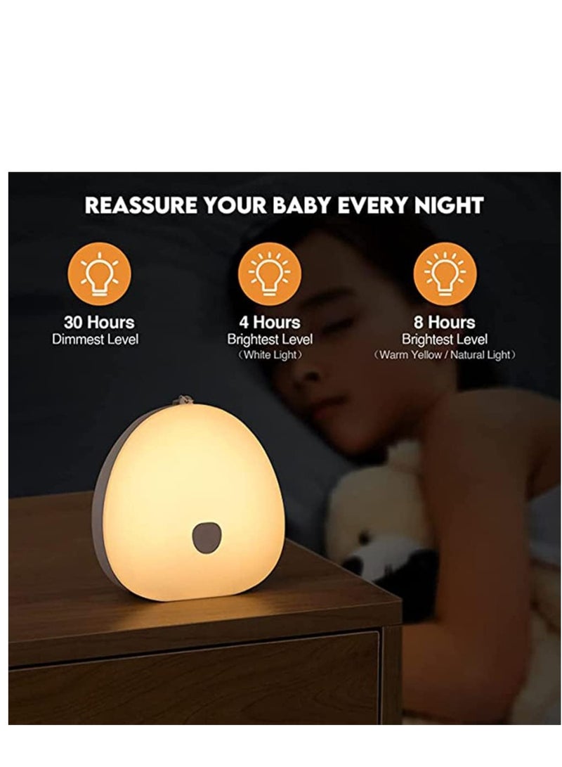 KASTWAVE Kids Night Light, Usb Rechargeable Baby Nursery Lamp With Color Changing Touch Senor, Brightness Adjustable, Dimmable Eye Caring, Hangable, Bedside Table Lamp For Baby Kids Room Bedroom  - Image 2