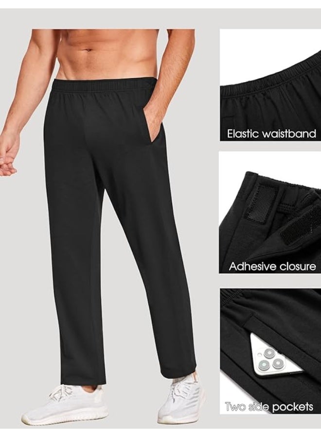 Men's Tear-Off Post-Surgery Pants: Suitable for individuals with mobility issues. Side-fastening, slit-front athletic pants. Loose-fitting, casual post-operative pants with pockets. - Image 1