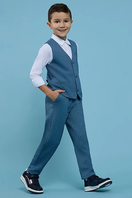 R&B Solid Trousers with Drawstring Waist