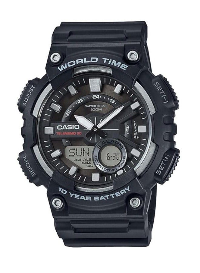 CASIO Casio Men's Black Dial Resin Analog-Digital Watch - AEQ-110W-1AVDF - Image 1