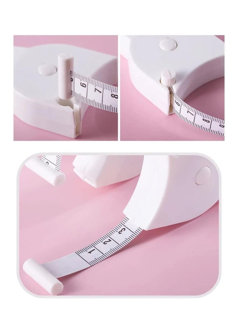 ECVV شريط قياس الجسم الأبيض ECVV مقاس 60 بوصة، شريط قياس الخصر الدقيق لفقدان الوزن، شريط الجسم التلسكوبي الأوتوماتيكي من Handcrafts Tailor - Image 3