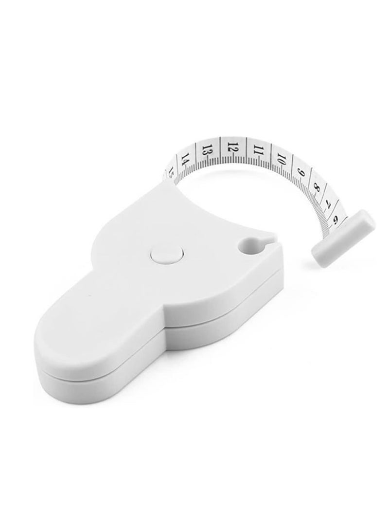 ECVV شريط قياس الجسم الأبيض ECVV مقاس 60 بوصة، شريط قياس الخصر الدقيق لفقدان الوزن، شريط الجسم التلسكوبي الأوتوماتيكي من Handcrafts Tailor - Image 1