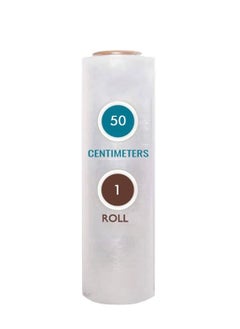 MARKQ [1 Roll] Clear Stretch Film Wrap - 500mm Heavy Duty Plastic Shrink Wrap for Pallet Wrap, Packing, Moving and Packaging - Cling Wrap  - Image 1