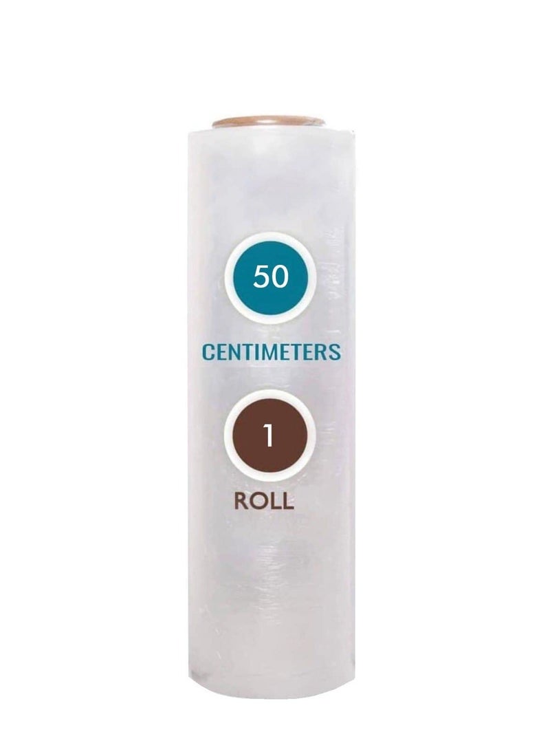 MARKQ [1 Roll] Clear Stretch Film Wrap - 500mm Heavy Duty Plastic Shrink Wrap for Pallet Wrap, Packing, Moving and Packaging - Cling Wrap  - Image 1
