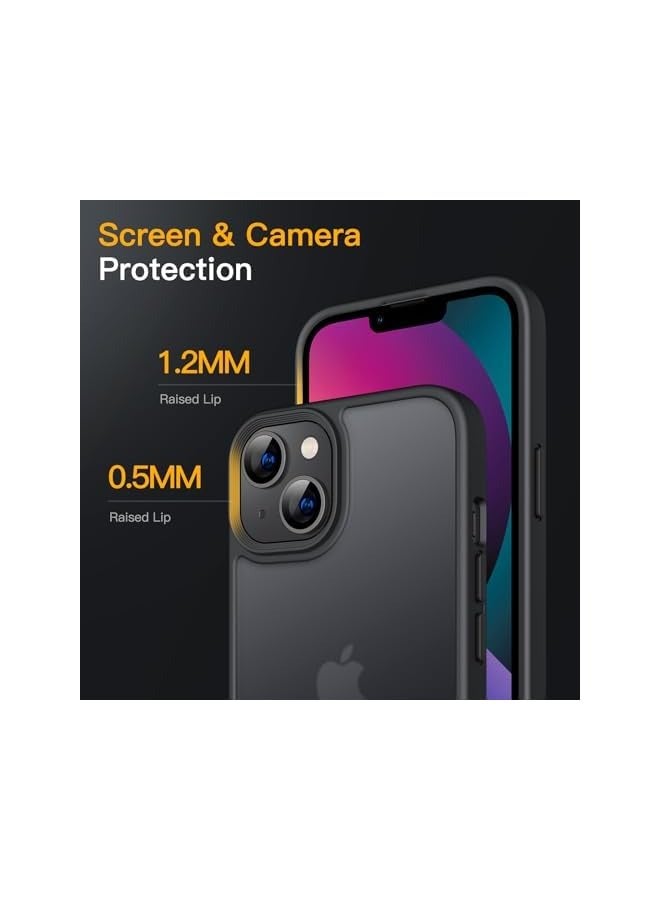 JETech Matte Case for iPhone 13 6.1-Inch, Shockproof Military Grade Drop Protection, Frosted Translucent Back Phone Cover, Anti-Fingerprint (Black) - Image 5