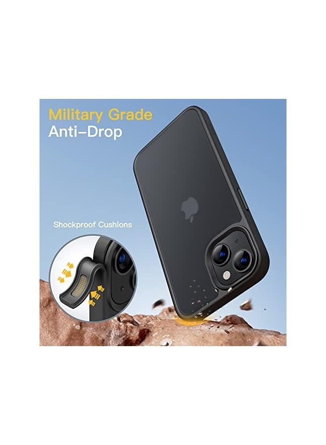 JETech Matte Case for iPhone 13 6.1-Inch, Shockproof Military Grade Drop Protection, Frosted Translucent Back Phone Cover, Anti-Fingerprint (Black) - Image 3