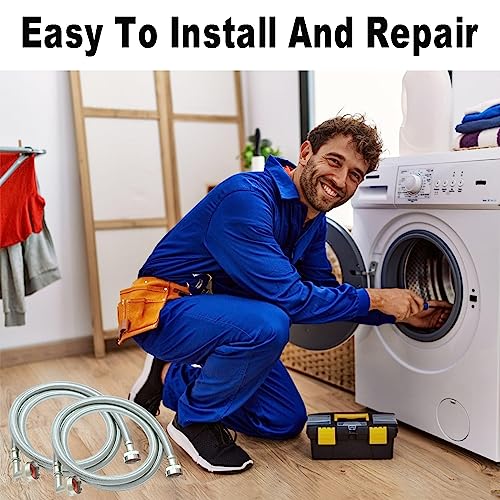 TT FLEX Washing Machine Hoses 5 FT with Elbow, Braided Stainless Steel Washer Hoses with 3/4" FHT Connector, Washing Machine Water Supply Line - Image 5