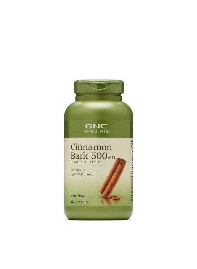 GNC Herbal Plus Cinnamon Bark 500mg Supplement, Traditional Ayurvedic Herb, 200 Servings - Image 1