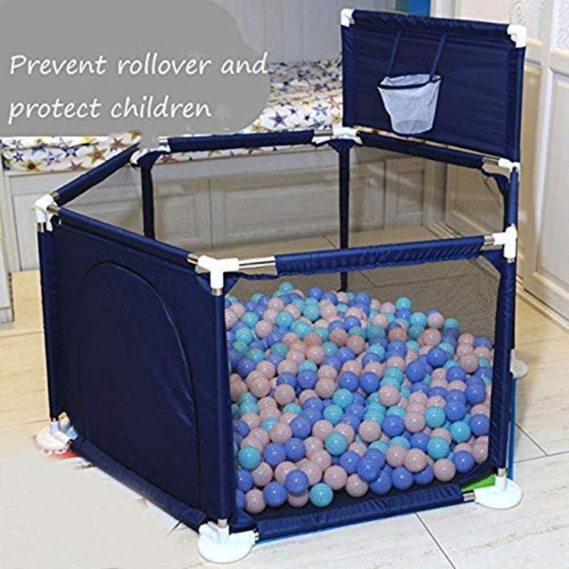 Foldable Baby Playpen Activity Center Room Fitted Floor Baby Safety Protection Care Playpen Tent Crawling Game Folding Fence Toys Blue - Image 3