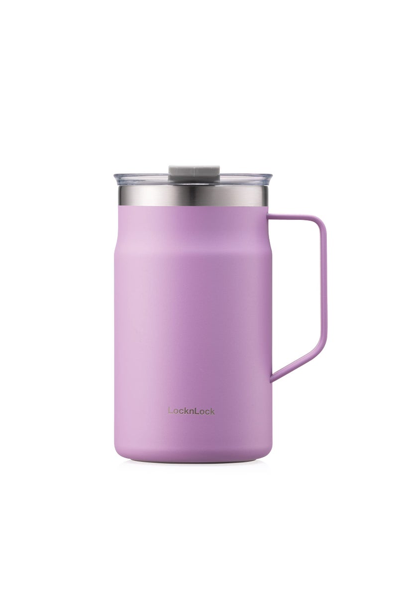 LocknLock Metro Mug Premium 188 Stainless Steel Double Wall Insulated with Handle Perfect for table with Lid Lavender 20 oz