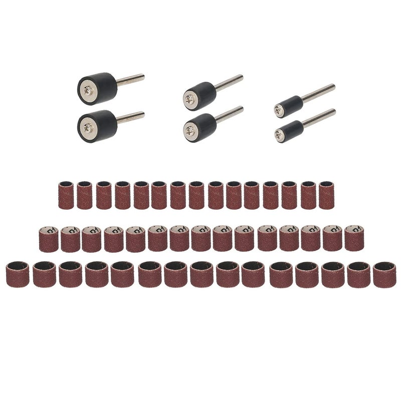 YADAV 51Pcs Set Sanding Drum Rotary Tool Rubber Mandrel Bands Sleeves Kit for Durable Wood Metal Marble Stone Glass and More Kinds of Material - Image 1
