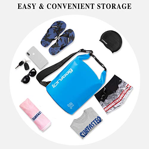 IDRYBAG Dry Bag for Kayaking Waterproof 2L/5L/10L/15L/20L, Small Dry Sack Waterproof Bag for Boating - Image 4