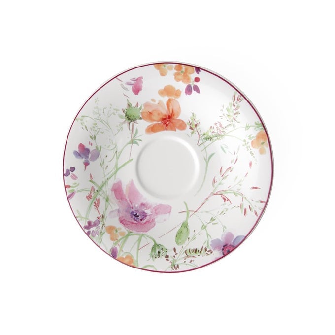 VILLEROY BOCH MARIEFLEUR BASIC COFFEE BEAUTIFUL PREMIUM PORCELAIN SAUCER WITH PLAYFUL FLOWER DECORATION DISHWASHER SAFE 16 CM