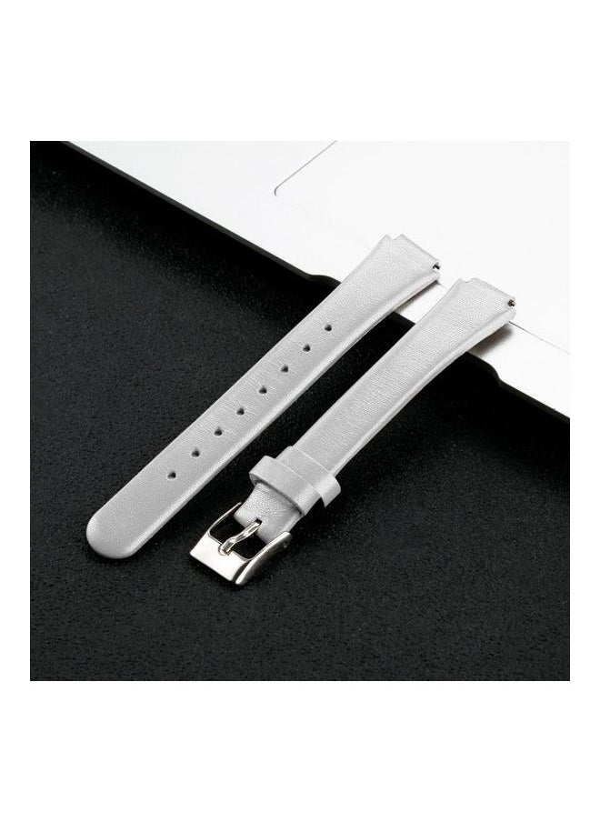 NIBEMINENT - Cowhide Leather Replacement Wrist Strap For Fitbit Inspire / HR White - Image 1