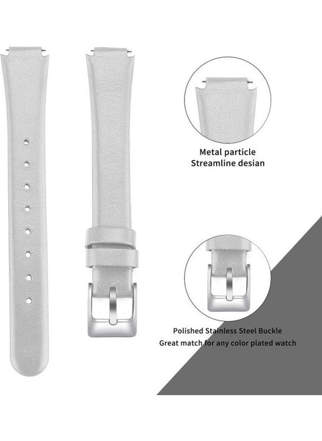 NIBEMINENT - Cowhide Leather Replacement Wrist Strap For Fitbit Inspire / HR White - Image 1