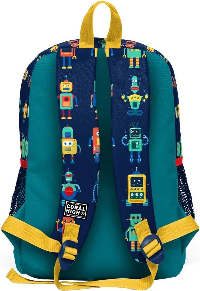 كورال هاي Kids Navy Blue Indigo Robot Patterned 3-Piece School Bag Set SET0123472