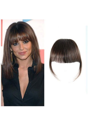 Wispy Bang Dark Brown Flat Bang With Temples
