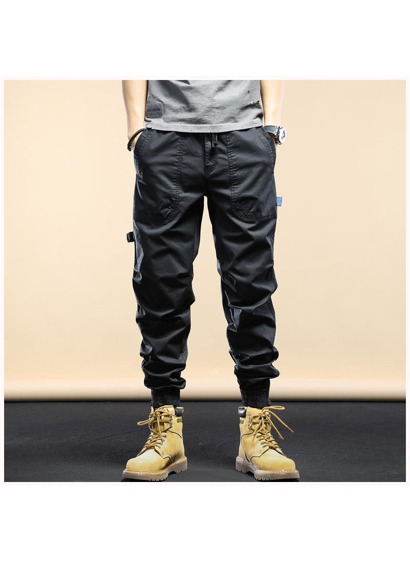 Generic - Spring Autumn Winter Japanese Vintage Cargo Pants For Men And Women Trendy Brand Ankle Length Casual Pants Plus Size Small Feet  Gray - Image 1
