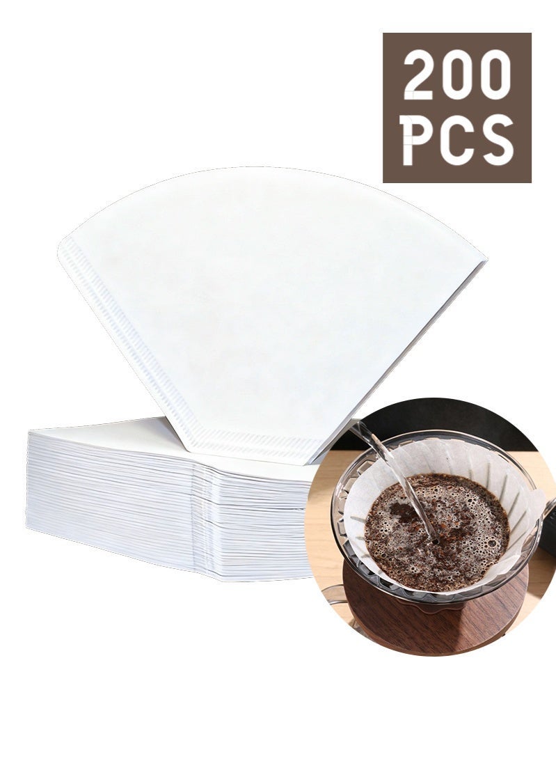 200 Pcs U02 Coffee Filters white,  2-4 Cups Disposable U02 Coffee Paper Filters, Compatible with U-Shaped Pour Over Coffee Filter and Drip Coffee Maker - Image 1